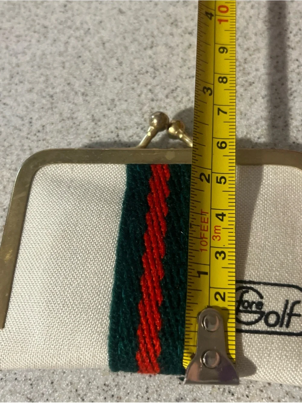 Fore Golf Mini Kiss Snap Sewing Kit Red Green Striped Vintage